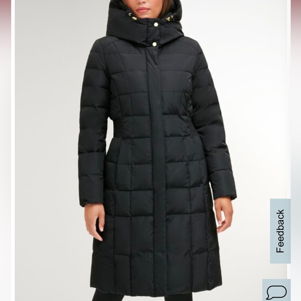 Cole Haan Women's Signature 40" Taffeta Down Coat with Hood
